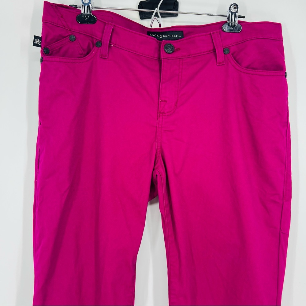 Rock & Republic Magenta Pink High Rise Skinny Ankle Jeans XL - Picture 3 of 14